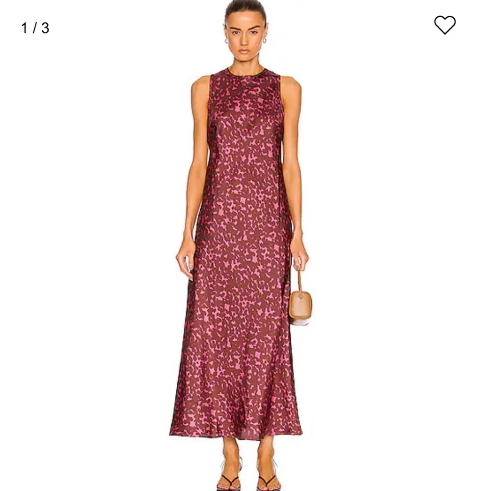 Asceno Burgundy Silk Dress